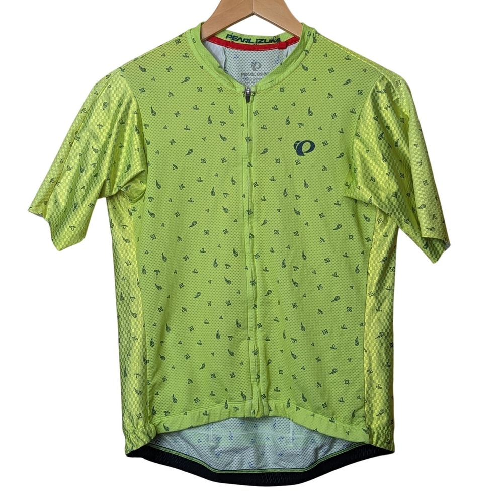 Pearl Izumi PRO Mesh Jersey Men L Neon Green Paisley Cycling Top 11121967